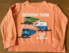 130サイズ　鉄道トレーナー　鉄道トップス　長袖トップス 電車　新幹線