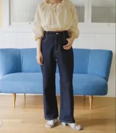 Kastaneハイウエストストレートデニムパンツ 幅広　ボーイフレンドのサムネイル