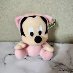 ミッキー・マウス ぬいぐるみ ピンクの子豚 約15cm