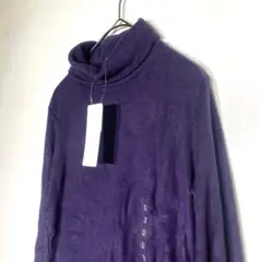新品ユニクロHEATTECH タートルネック フリースTシャツM パープル