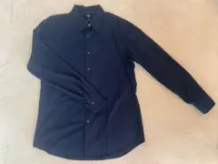 UNIQLO ネイビー スリムフィットシャツ　Lのサムネイル