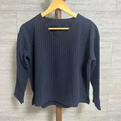 VIS ストライプトップス Fサイズ LL相当 Vネック ゆったり