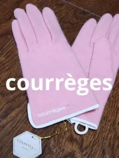 新品タグ付き　courrèges ピンク 手袋 ウール混紡