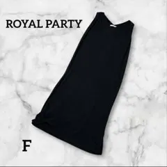 ROYAL PARTY 黒 ノースリーブ Vネック カットソーワンピース F