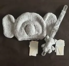 ジェラートピケベビーぞうさん帽子、ぞうさんマルチクリップセット