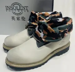 INSOLENT FOOTWEAR ワークブーツ 迷彩柄ロールトップブーツ26㌢のサムネイル