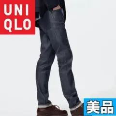 美品 ユニクロ スリムフィットジーンズ/セルビッジ インディゴブルー 9448