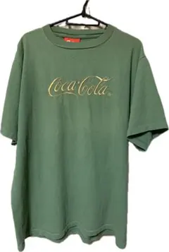 Coca-Cola グリーン 系　希少色　Tシャツ　刺繍ゴールド　サイズXLのサムネイル