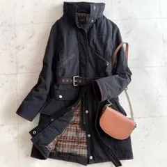 美品マックスマーラWEEKEND スタンドカラー ロング丈ダウンコート◆黒