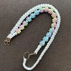 2wayマクラメパール　ショルダーストラップ