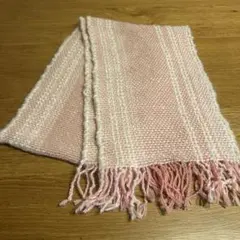 ピンク　ハンドメイドマフラー