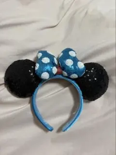 ディズニー ミニー カチューシャ スパンコール 水玉