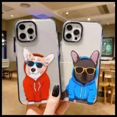 iPhone12ケース　ブルドック 犬　クリア 透明　スマホカバー かわいい