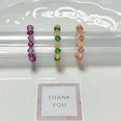 ビーズアクセサリー　ビーズリング　ハンドメイド　韓国ファッション　ビーズ　指輪