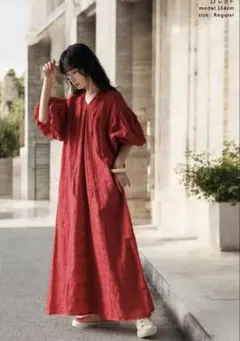 2way刺繍ワンピース レッド plus