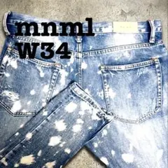 mnml ミニマル ペイント加工 ダメージ　デニム ジーンズ　W 34インチのサムネイル