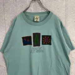 ALORE USA製 90s シングルステッチ　プリントTシャツ 水色　Lのサムネイル