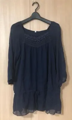 ②お花レースと刺繍★シフォン チュニック