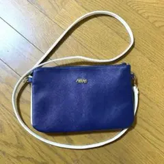 【美品】AHKAH ショルダーバッグ ネイビー ホワイト Wポーチのサムネイル