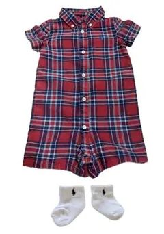 ラルフローレン ロンパース 6M チェック柄