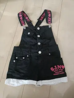 黒デニムオーバーオール 130