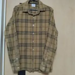 G*B様 coen ベージュ系チェック 長袖シャツ M