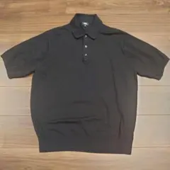 UNIQLO 黒 ウォッシャブルニットポロセーター XL