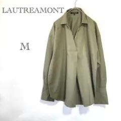 ロートレアモン LAUTREAMONT スキッパーブラウス M 日本製 カーキ