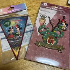 新品未開封 ディズニー 40周年 クリスマス ガーランド バックチャーム セット