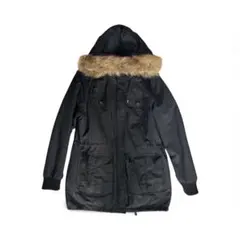 ファー付きフード 黒 ダウンジャケット