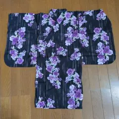 COMME CA ISM 浴衣 110A ブラック 花柄のサムネイル