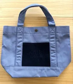 KALDI トートバッグ ブルー フロントポケット付き