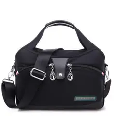 FASHION ブラック 軽い ショルダーバッグ 多ポケット 斜めかけ 2Way