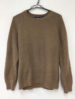 UNIQLO ユニクロ リブクルーネックセーター（長袖） ブラウン XLサイズ