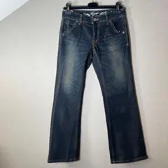 極上美品【Georgia Love】ストレッチフレアデニム脚長効果(W66)