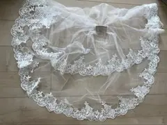 ホワイトウェディングベール レース　コーム付き
