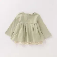 petit main 裏起毛 裾レースチュニックトレーナー 120㎝