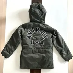 AVIREX 中綿フードジャケット 140 オリーブグリーン