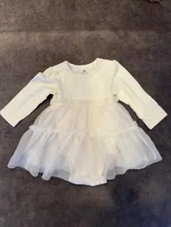H&M オーガニックコットン　ボディスーツ付チュールスカートワンピース　US3M