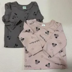 ミッキーミニー　トレーナー 2枚セット 薄手 長袖 60〜80 Disney