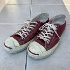 コンバース　ジャックパーセル　赤レザー ローカット スニーカー　26cm