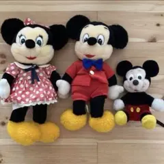 【昭和レトロ　約40年前】東京ディズニーランド ミッキー&ミニーぬいぐるみペア 昭和レトロ 約40年前】東京ディズニーランド ミッキー&ミニー