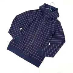 クローズトラック（LL）ジップアップパーカー ボーダー柄 トリコロール 綿混