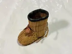 ミニチュア 藁 靴 置き物