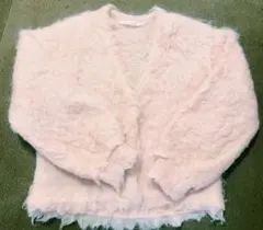 【美品】huitieme nid シャギーニットミックスカーディガン