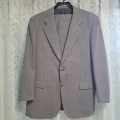 w*1様 エルメネジルドゼニア　スーツ　セットアップ　グレー　ストライプ　背抜き