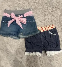 ハッシュアッシュ　西松屋　ショートパンツセット