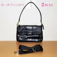 モーダプリンチペ 黒 2WAY お財布ショルダー 多機能ポシェット