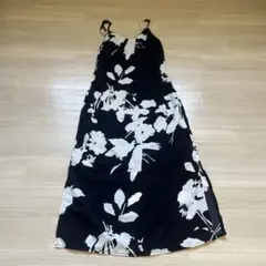 Dazy キャミソールワンピース 花柄 ブラック ホワイト M