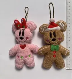 ミニーとミッキーのクリスマスストラップ